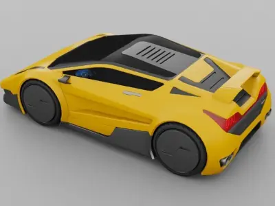 Super car  rigged vehicle 3D model