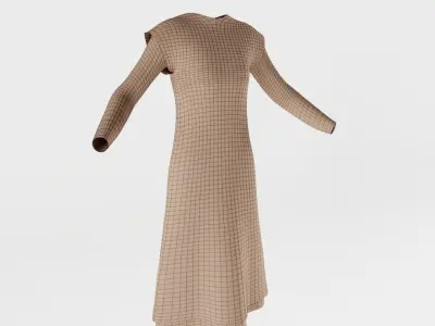 Simple Victorian Girl Dress Low-poly 3D model