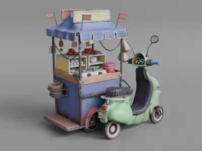 Food bike Low-poly 3D model