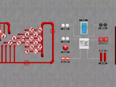 Fire Equipment Display 3D model