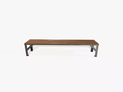 Flat Bench Low-poly 3D model