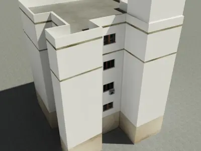 Building apartment in barcelona Low-poly 3D model