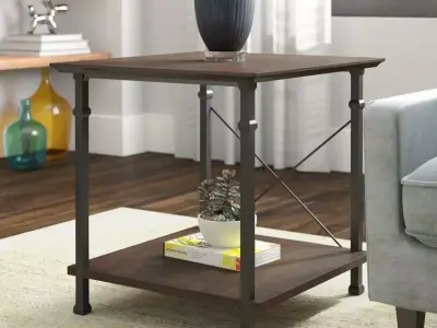 Zona Wood Medieval End Side Nightstand Table 3D model