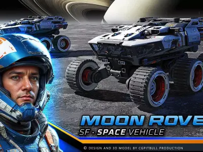 MOON - Rover  Low-poly 3D model