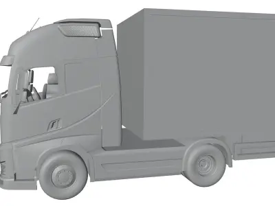 Delivery truck unbranded 3D model