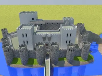 CASTLE low poly in minecraft Low-poly 3D model
