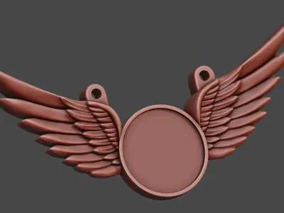 Winged Medallion Pendant Free 3D print model