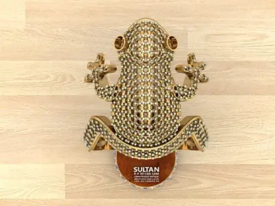 CUSTOM CREATED EMERALD FROG WRAP RING YELLOW GOLD 3D print model