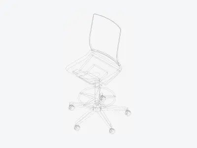 Chair - Office - Worksmart - Counter - Type 2 Low-poly 3D model