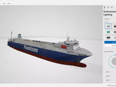 Finn RO-RO ferry Low-poly 3D model