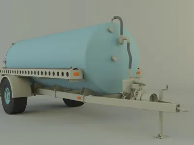 water transport trailer 3D model