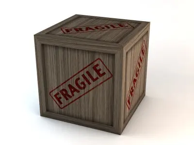 Fragile Wooden Crates Pack Low-poly 3D model