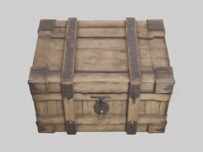 Aged Wooden Box Model Low-poly 3D model