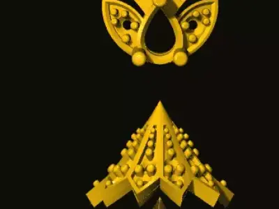 jumka three golden ornaments 3D print model