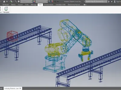 Robot arm 6 dof degrees of freedom Low-poly 3D model