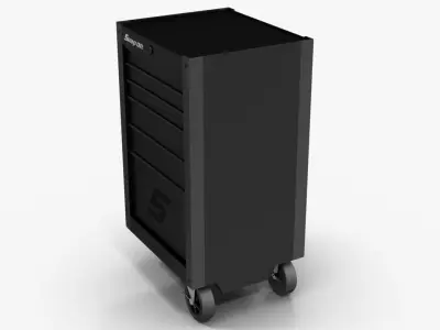 Tool Storage End Black Low-poly 3D model