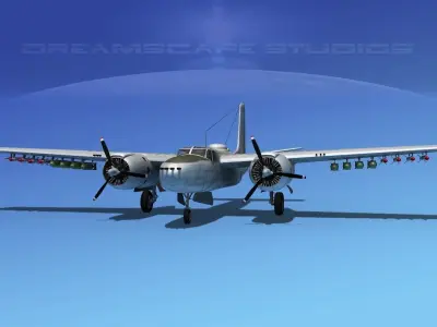 Douglas A-26B Invader V09 3D model