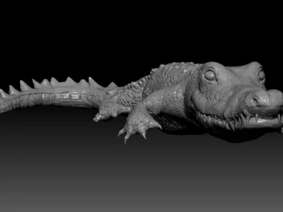 Crocodile two crocodiles 3D model