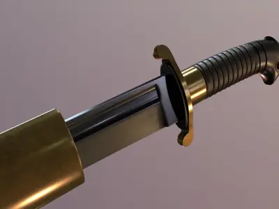 Cleaver of the lower ranks of naval artillery 3D model