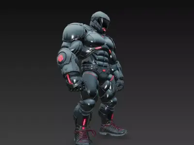 Cyber Muscle Armor 3D model