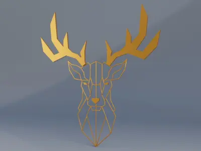 Deer Decoration Low-poly 3D model
