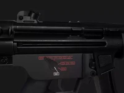 MP5 Submachine Gun Low-poly 3D model purchase