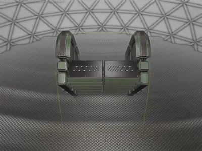 Sci-Fi Stairs - 31 - Green Version Low-poly 3D model