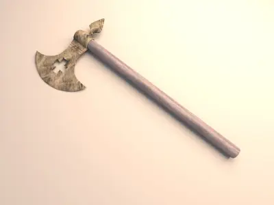 medieval rusty axe 3D model