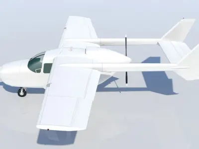 Cessna Super Skymaster C337D Static Low Poly Low-poly 3D model