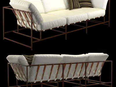 Canvas and Copper Sofa 3D model