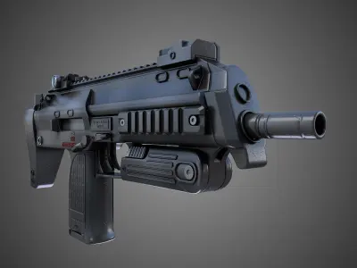 MP7 Submachine gun Hi-Res 3D model