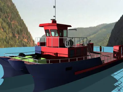Oil Skimming Vessel Free 3D model