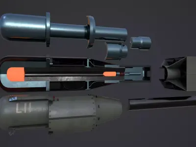 Little Boy Atomic bomb Cross Section Low-poly 3D model