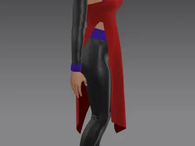 warrior  woman game character - marvelous designer 3D model