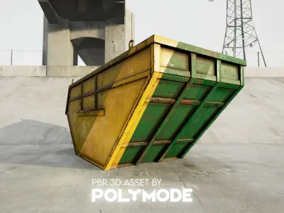 Low poly Industrial Dumpster 01 PBR Game-ready Low-poly 3D model