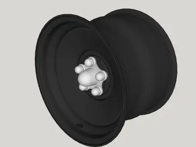 Car wheel rat rod 17 inches x 8 inches 3D model