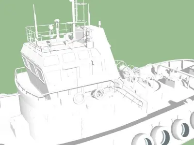 Remolcador de puerto Low-poly 3D model