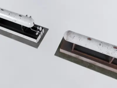 Gas Tank Low-poly 3D model order