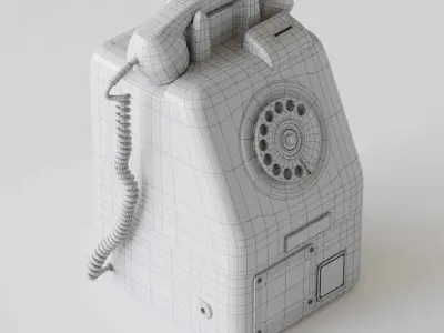 Classic vintage Red phone 3D model