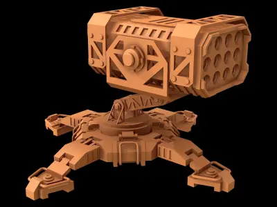 Missile Launcher 1 - Clay 3D model