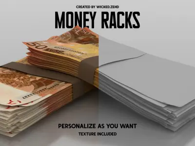 Money Racks Free low-poly 3D model