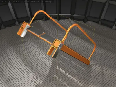 Sci-Fi Stairs - 18- Orange Version Low-poly 3D model
