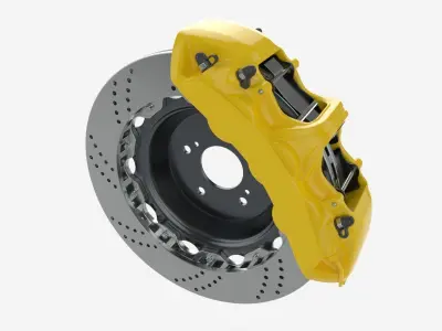 Brake disk with caliper 3D model