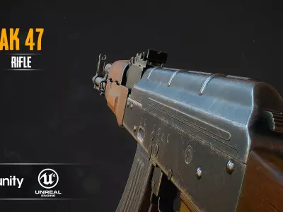 AK - 47  Low-poly 3D model