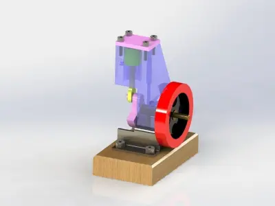Pneumatic Motor Low-poly 3D model