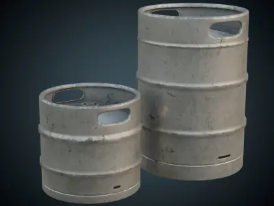 Beer Kegs 1B Low-poly 3D model
