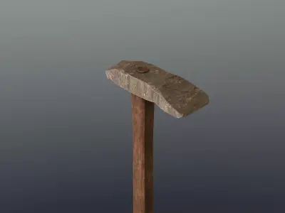 Hoe - Stone Low-poly 3D model