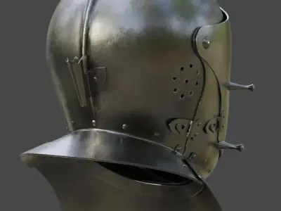 Armet Close Helmet 3D model