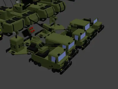 Square-Army Low-poly 3D model