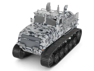 Snowcat Tracked Vehicle 3D model